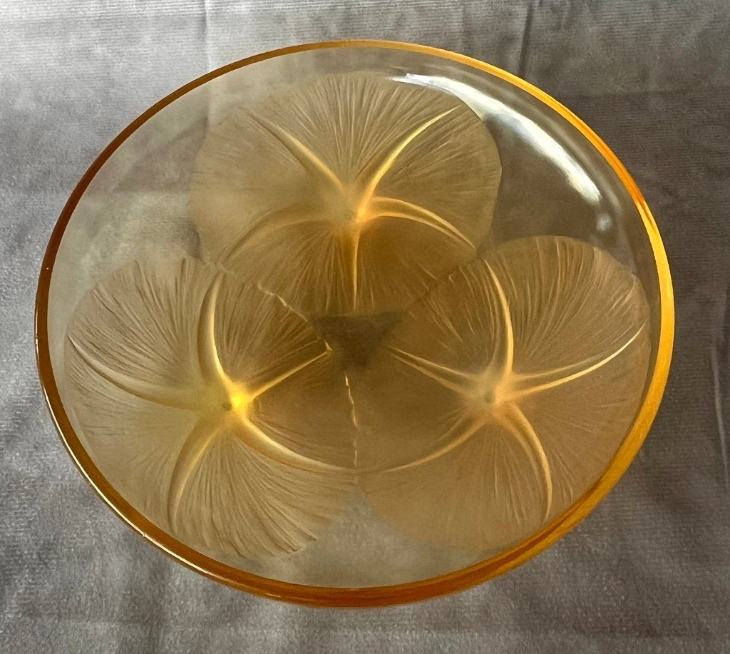 Rene Lalique 'Volubilis' schaal (amber) - Art Deco, Ophalen of Verzenden