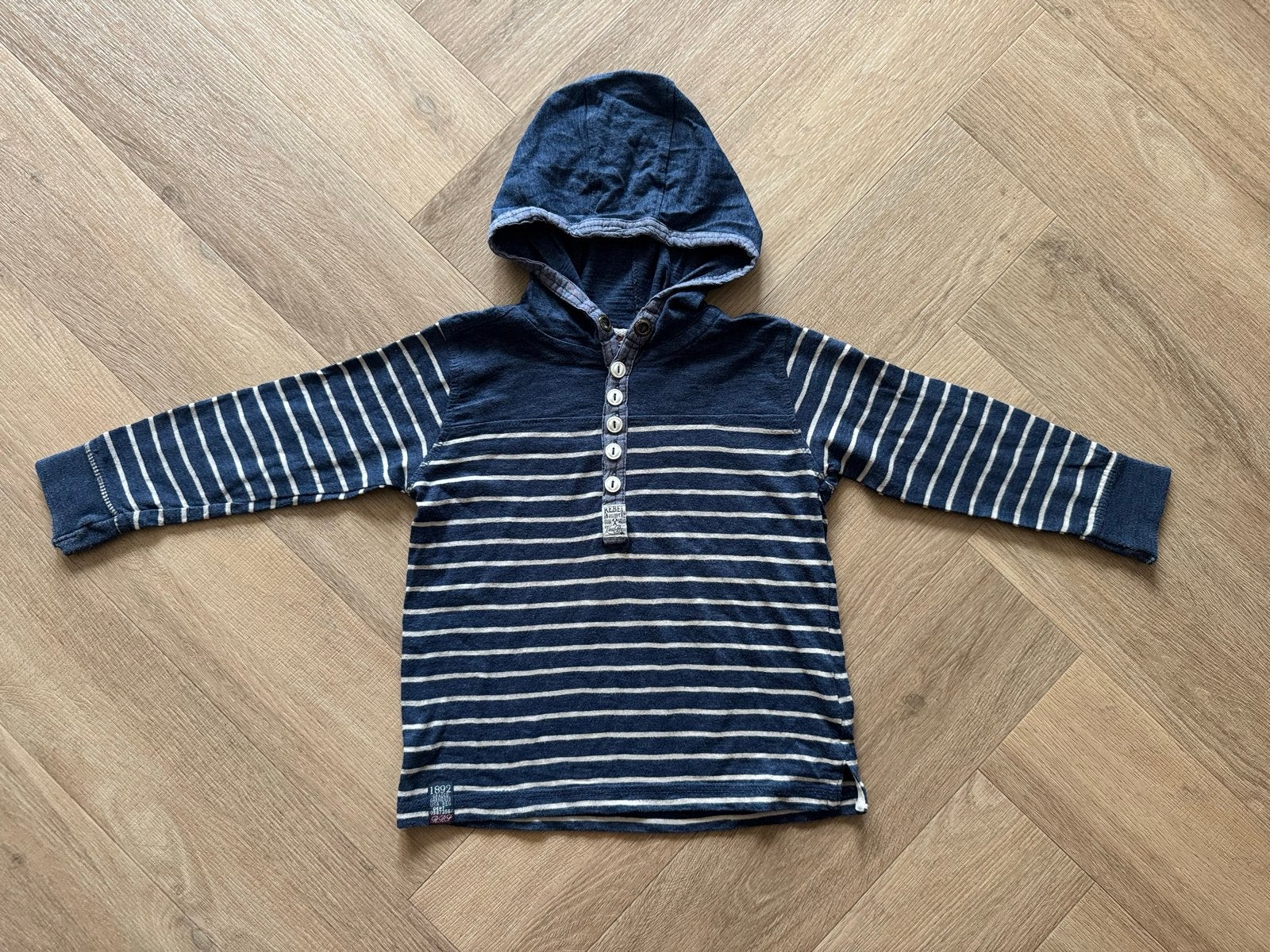Rebel gestreepte longsleeve blauw maat 92 / 3-4 jaar, Ophalen of Verzenden, Gebruikt, Jongen