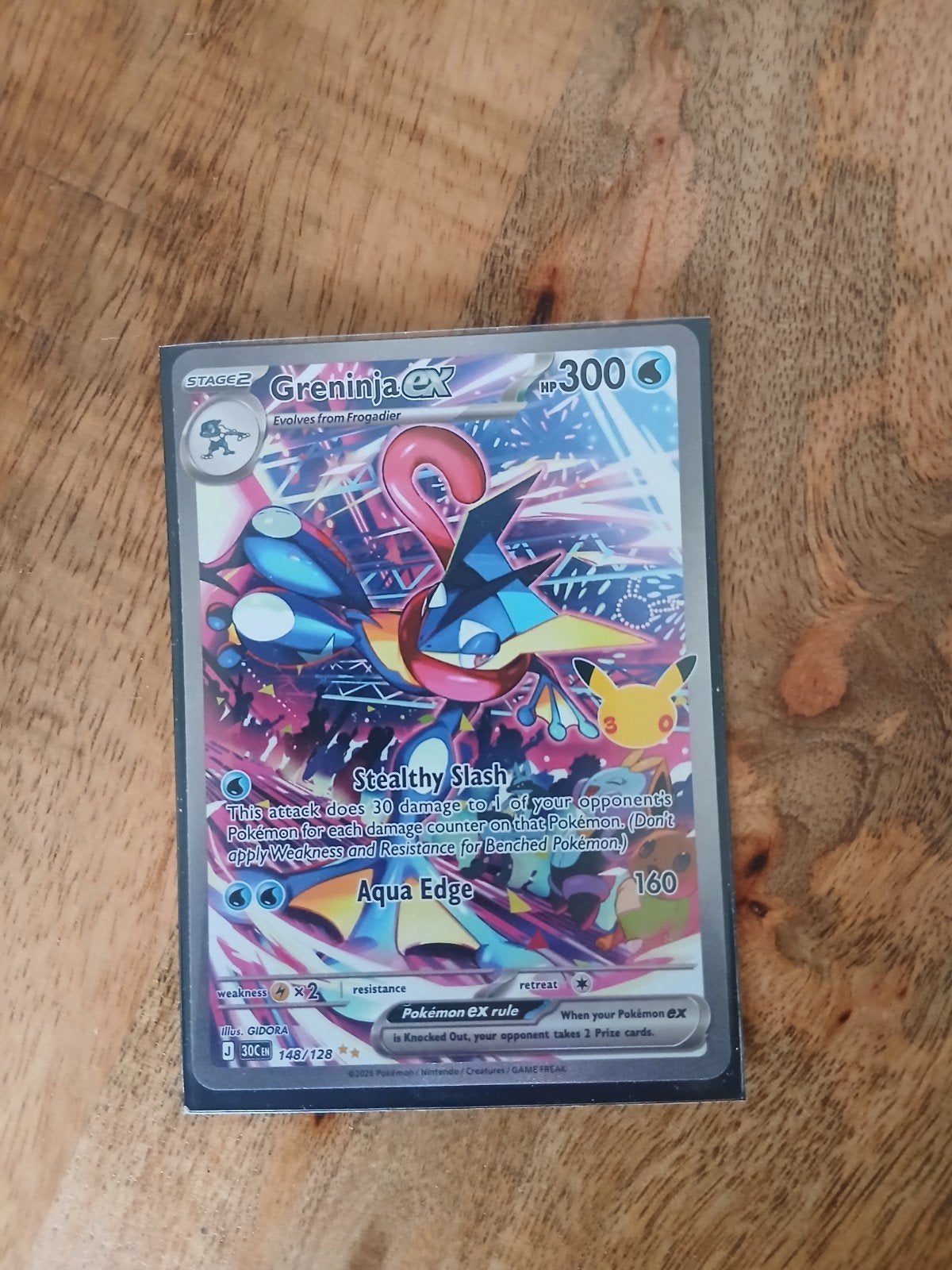 Greninja ex 148/128 30th celeberation set, Ophalen of Verzenden, Zo goed als nieuw, Losse kaart, Foil