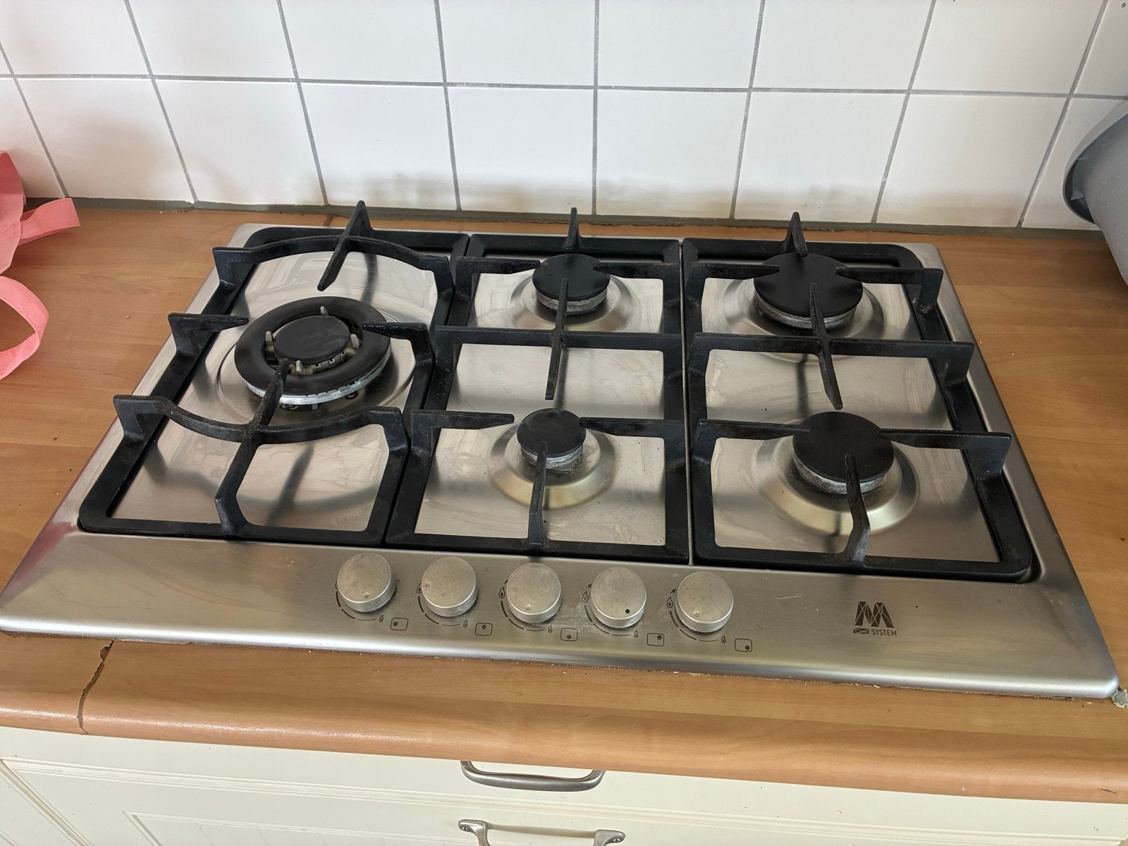 M System gas kookplaat - 5 branders, Ophalen, Gebruikt, Inbouw, Gas