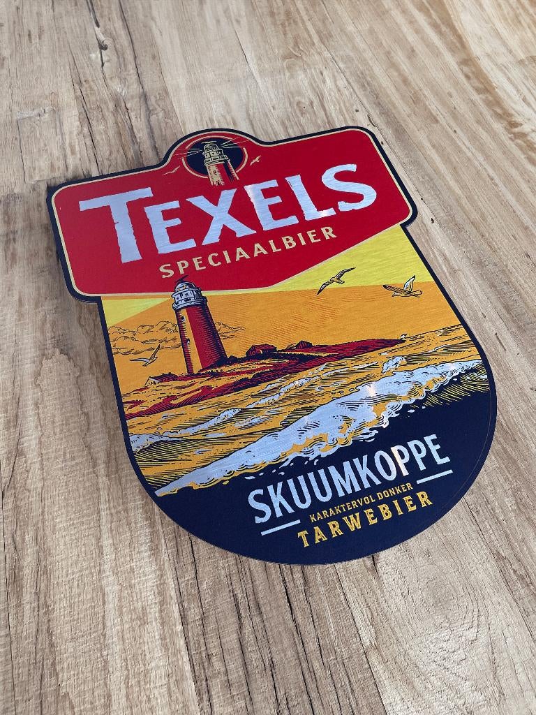 Reclamebord Texels Speciaalbier Skuumkoppe, alu 40x52cm, Ophalen of Verzenden, Nieuw, Reclamebord