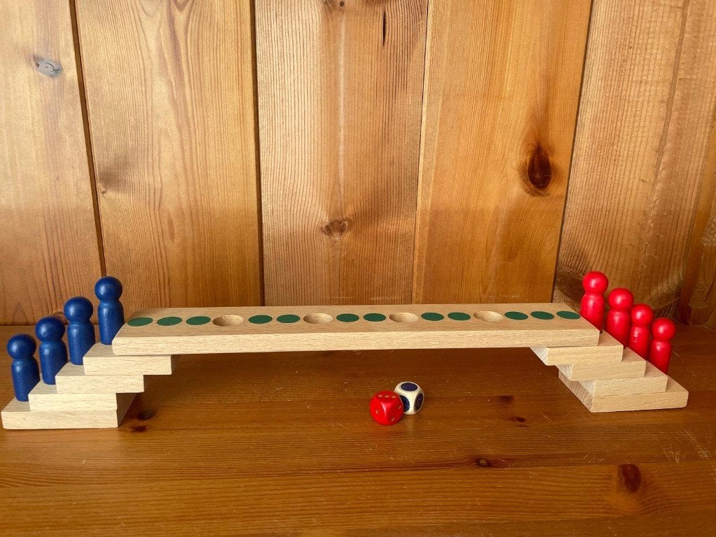 houten spel: Bruggetje lopen. Merk: JanBiBEJan, Ophalen of Verzenden, Zo goed als nieuw, Overige typen