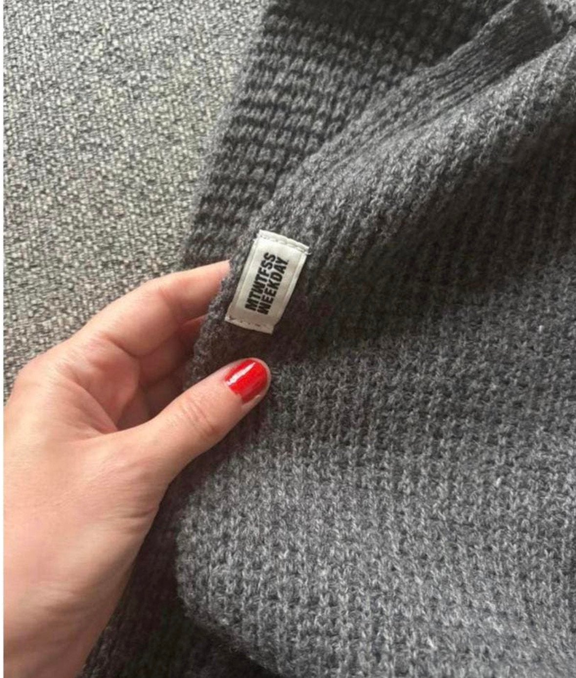 Weekday grijze gebreide sjaal, das grijs, unisex, Ophalen of Verzenden, Nieuw, Overige maten, Sjaal
