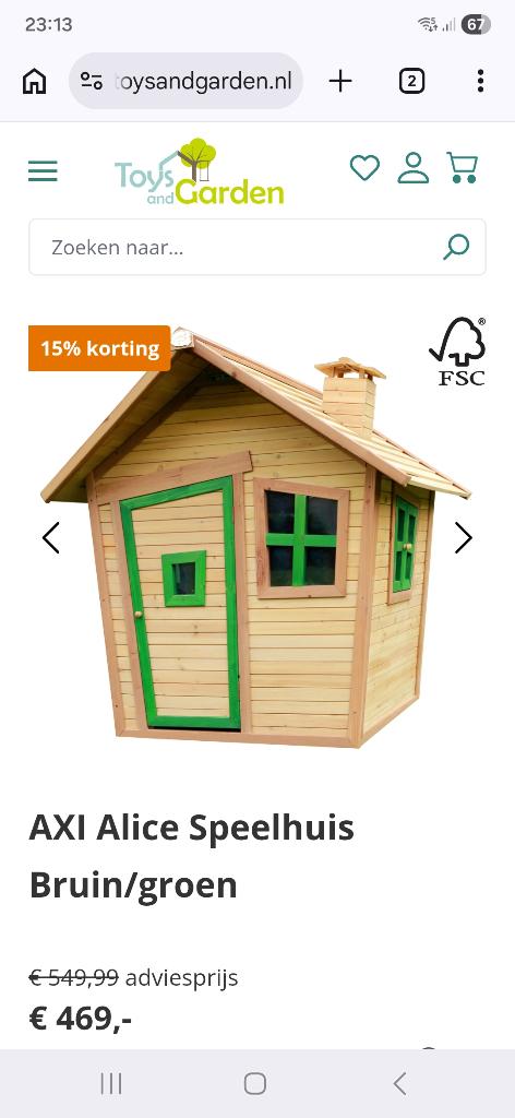 Axi speelhuisje, Ophalen, Gebruikt, Hout