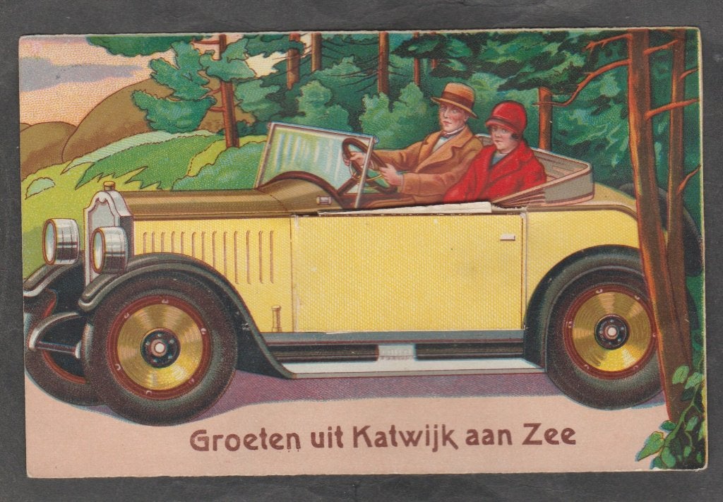 katwijk aan zee  klepjeskaart met 10 foto, s er in, Verzamelen, Verzenden, 1920 tot 1940, Gelopen, Zuid-Holland