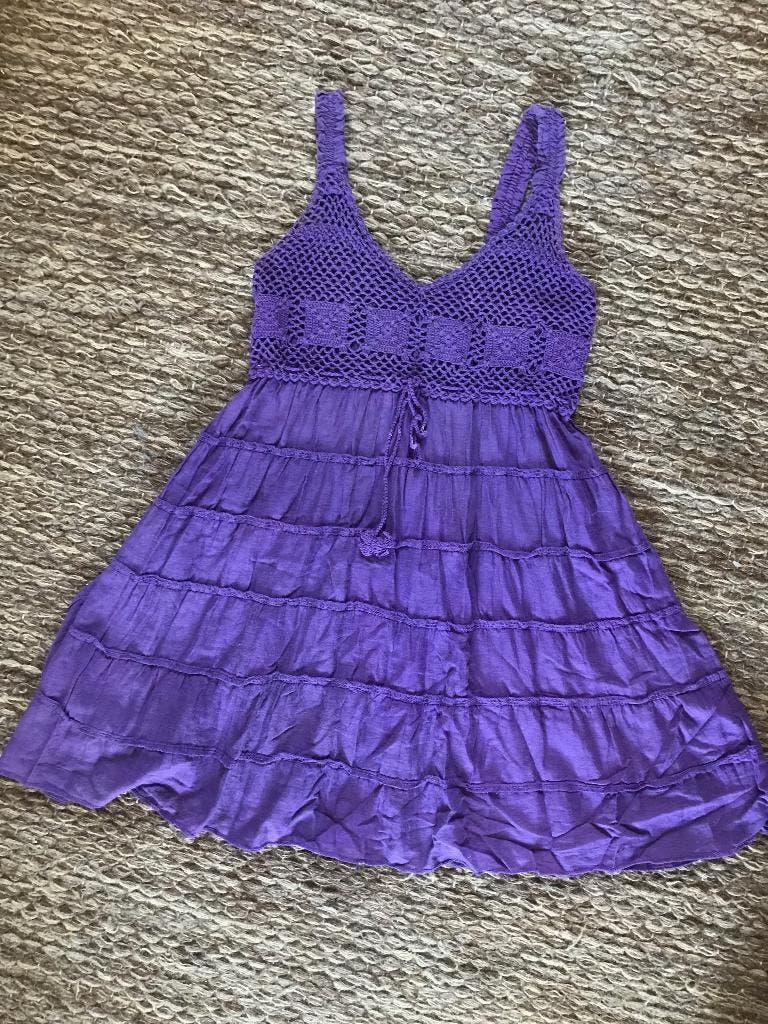 Opruiming .... hippie / boho tuniek / jurkje maat XS / 34, Paars, Ophalen of Verzenden, Zo goed als nieuw, Maat 34 (XS) of kleiner