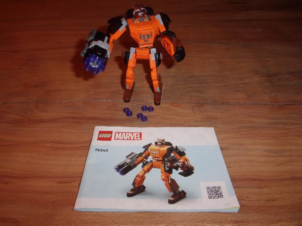 Lego Super Heroes  76243-1 Rocket Mech Armor uit 2023, Gebruikt, Overige thema's, Lego, Ophalen of Verzenden