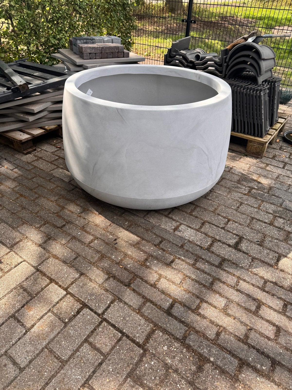 Grote plantenbak Koert - Licht marmerenlook (110x65cm), Overige materialen, 40 cm of meer, Rond, Nieuw