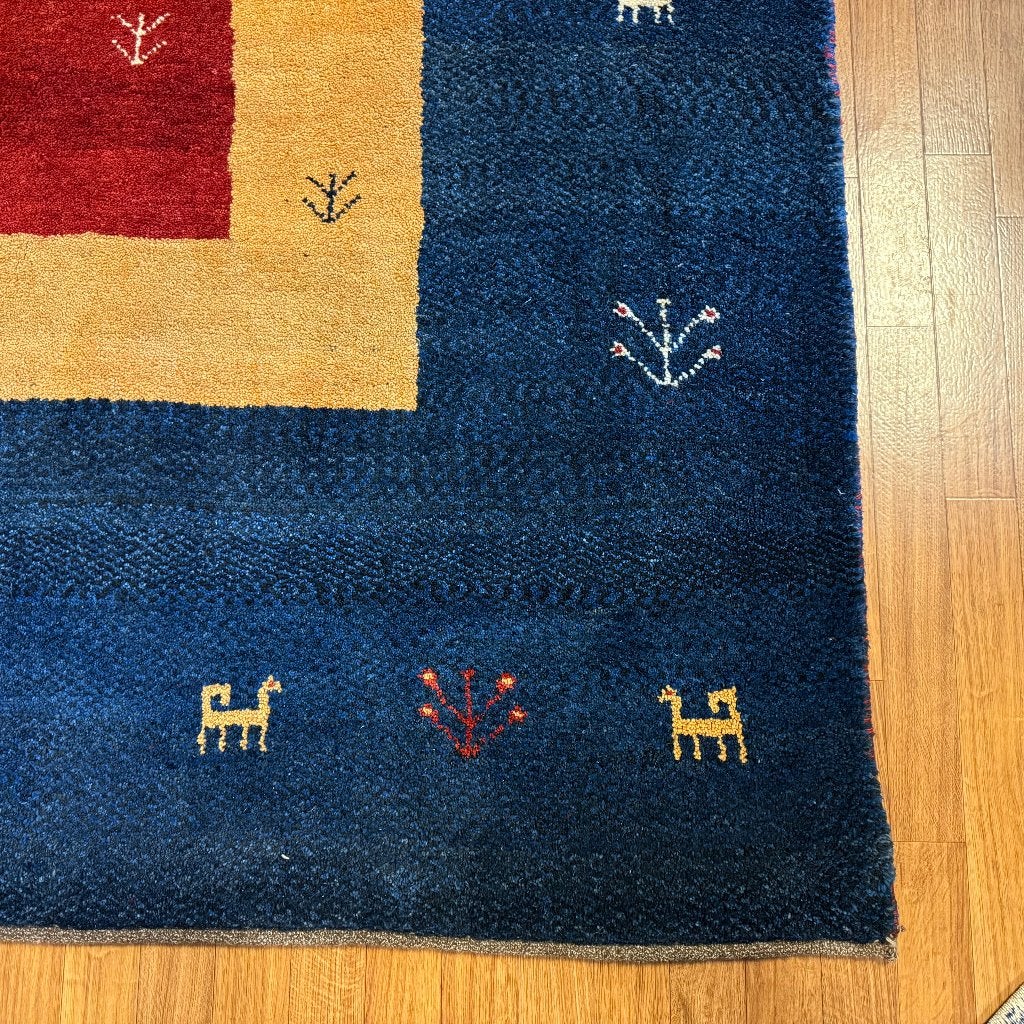 perzisch tapijt gabbeh - 287 x 214 cm – Gratis bezorgd, TTM Wonen, Meubels – (Perzische) Tapijten en Woonaccessoires, Blauw, Taag 63, 2491 CS, Den Haag (Forepark)