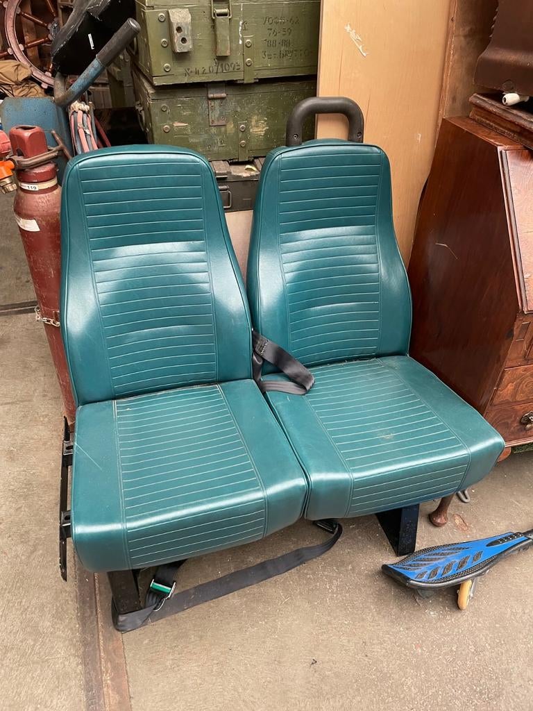 Vintage busstoelen - Groen - Set van 2, Gebruikt, Overige automerken, Onbekend, Ophalen of Verzenden