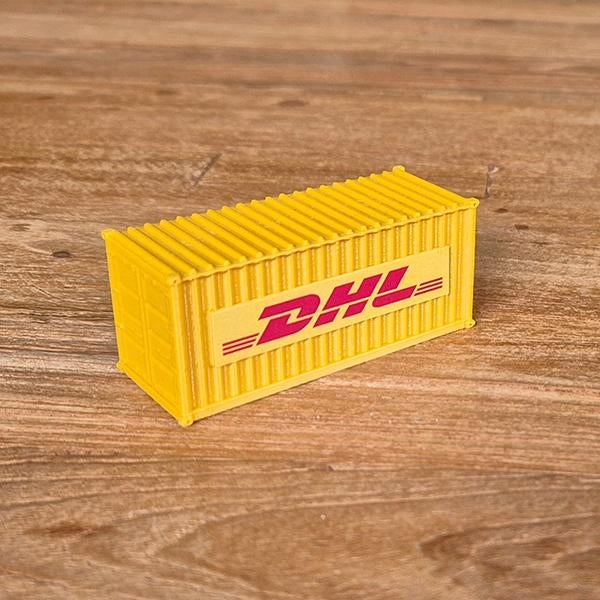 Zeecontainer DHL 20ft – H0 (Schaal 1-87), Overige merken, Gelijkstroom of Wisselstroom, Ophalen of Verzenden, Analoog