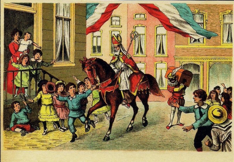 Intocht van Sinterklaas prentbriefkaart [C10279], Verzamelen, Ophalen of Verzenden, 1980 tot heden, Ongelopen, Overige thema's