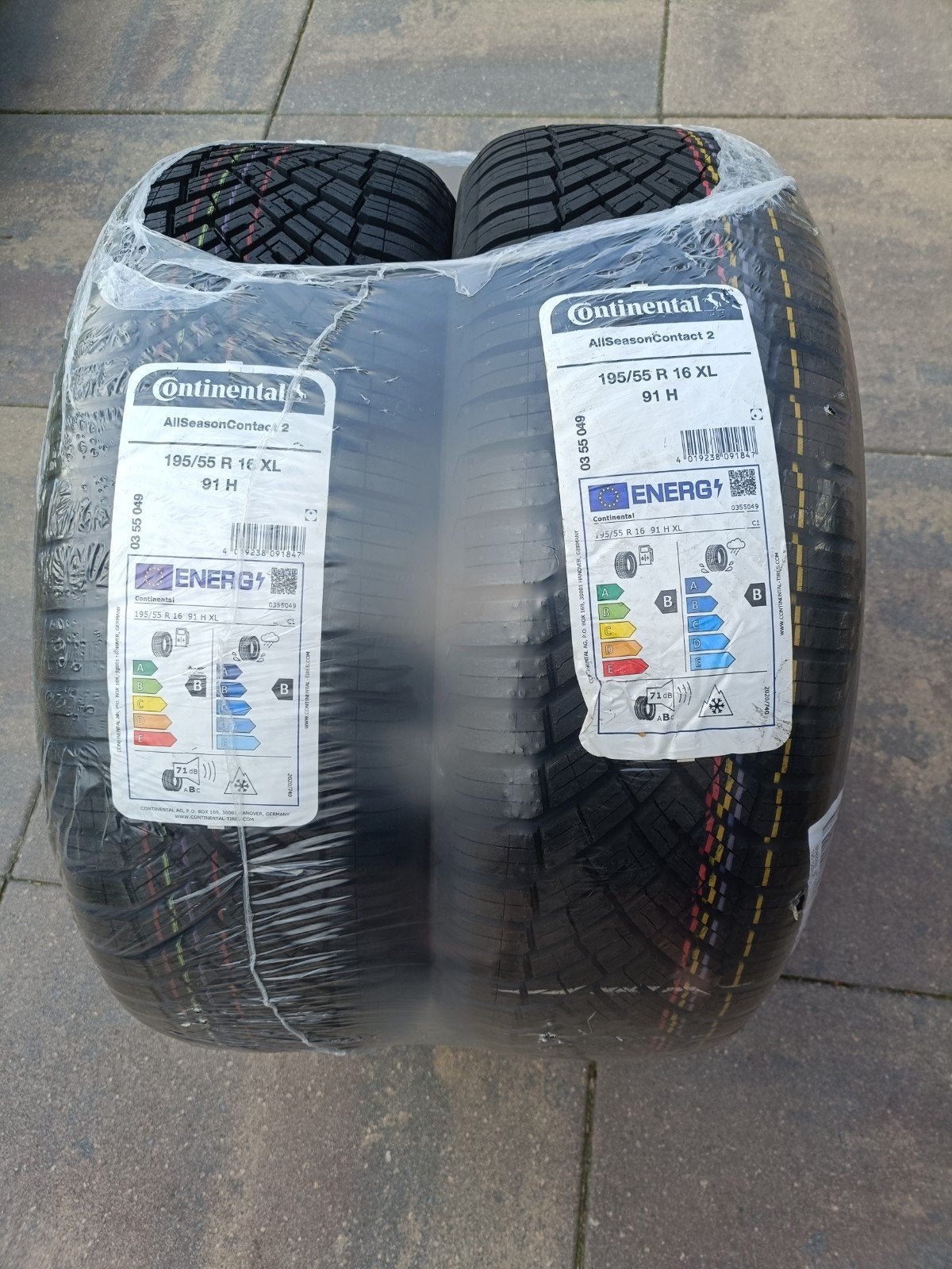 4 Continental AllSeasonContact 2 195/55 R16 91H XL banden, Ophalen, 16 inch, Nieuw, All Season