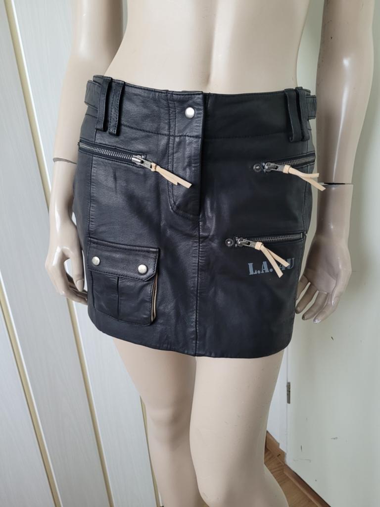 Louis Classic kort rokje leer zwart maat 34/XS, Zwart, Ophalen of Verzenden, Zo goed als nieuw, Vintage
