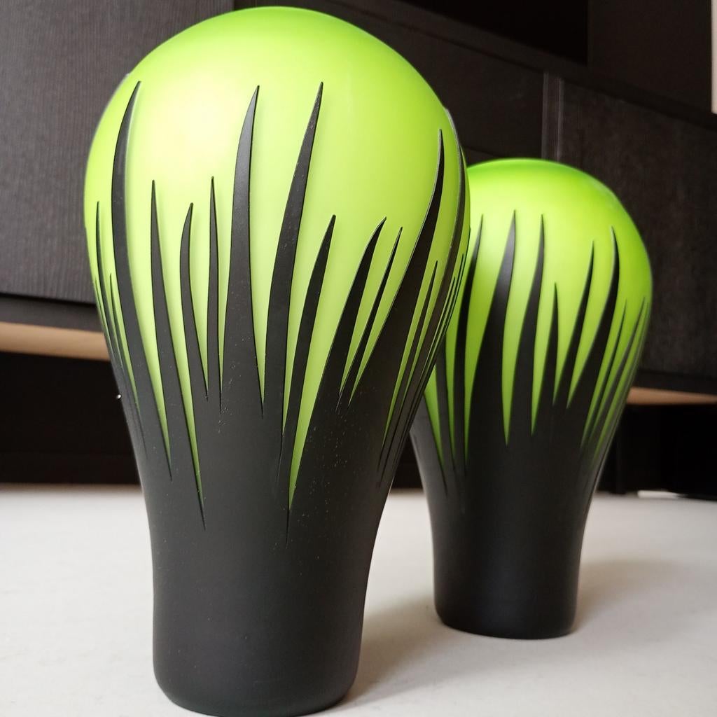 2 mondgeblazen artglass vazen, Ophalen of Verzenden