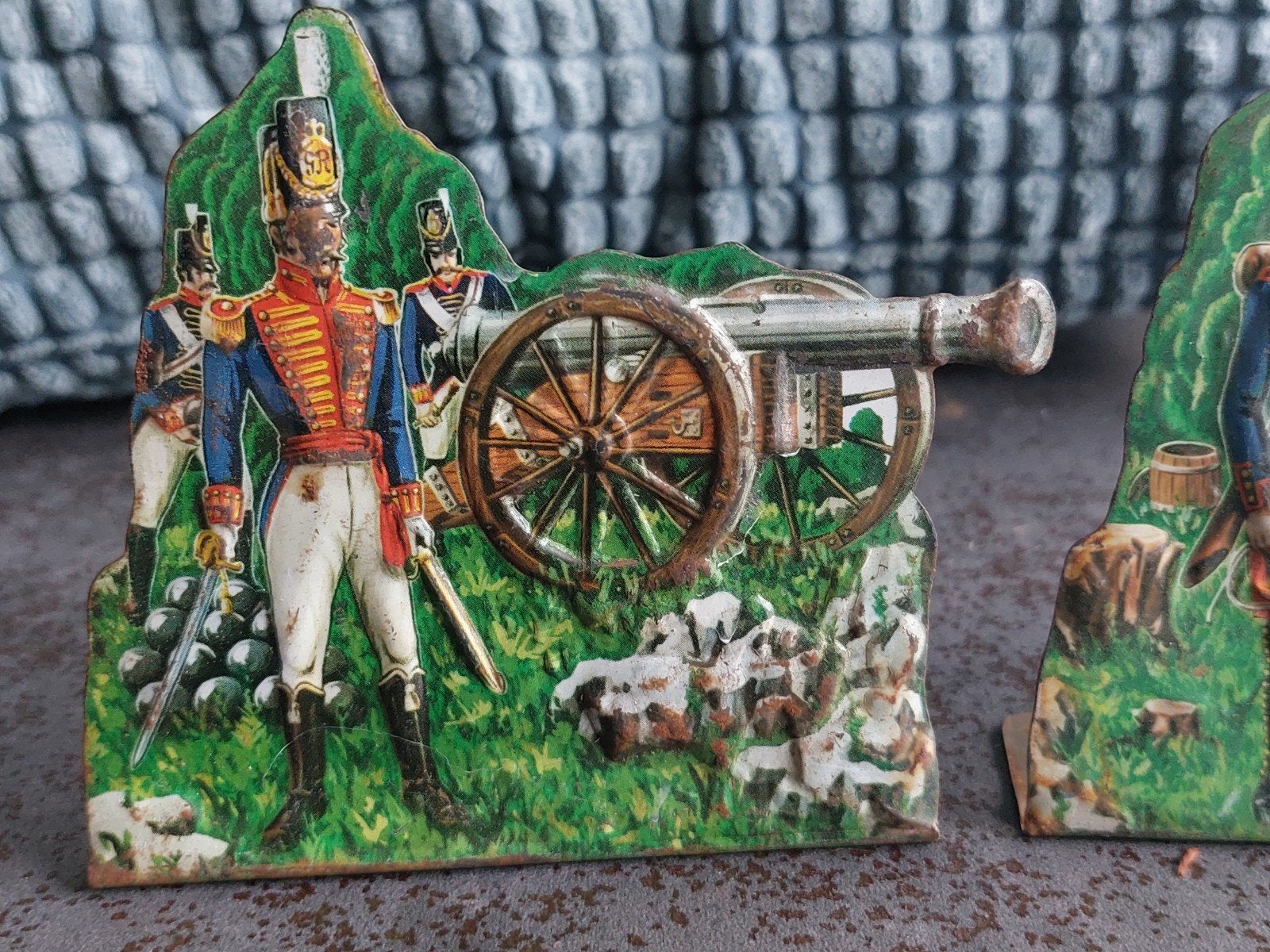 Groep platte Blikken Soldaten. Heinrichsen. 14 stuks., Antiek en Kunst, Ophalen of Verzenden