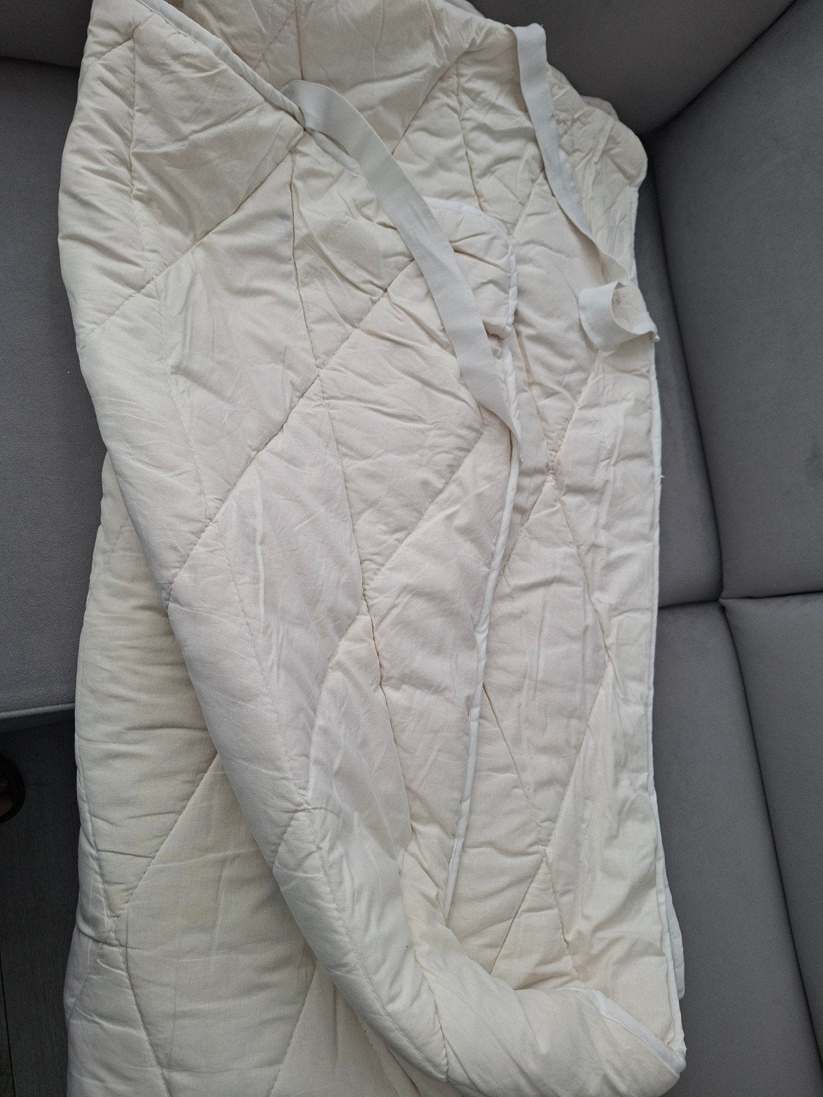 Eenpersoonsbed wollen matrasbeschermer heel goed breed 1x90, Kinderen en Baby's, Gewatteerd, Jongetje of Meisje, Beige, Meyco