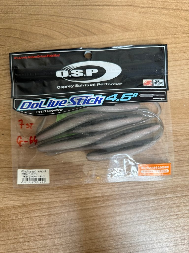 O.S.P DoLive Stick 4.5 TW102 Soft Shell Smoke 7 stuks, Watersport en Boten, Overige typen, Nieuw, Ophalen of Verzenden, E