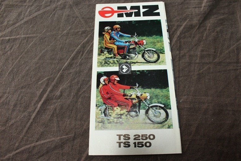 MZ TS150 TS250 1973 motorfiets verkoop folder, Motoren, Ophalen of Verzenden, Overige merken