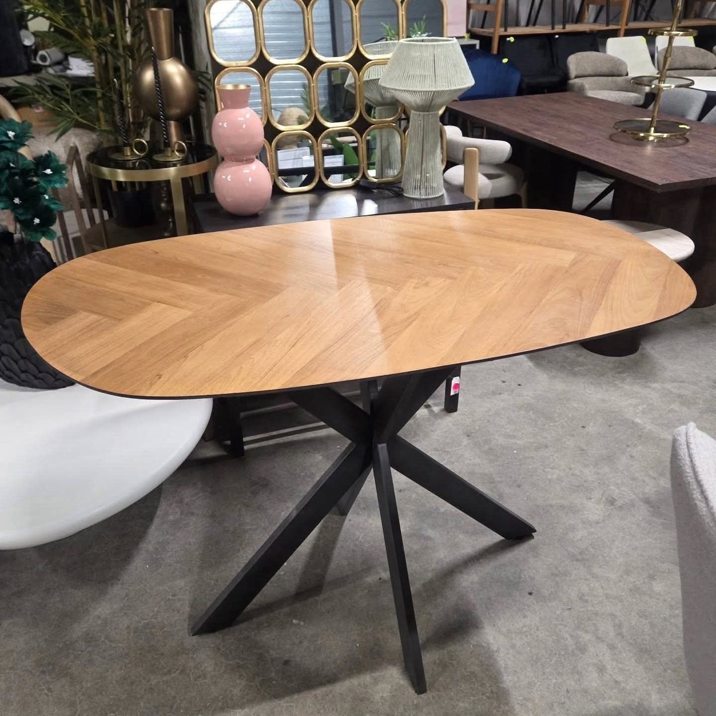 Bartafel Samyra Visgraat Teakhout 140 x 80 cm Lifestylefurn, Ophalen, ., Nieuw, .