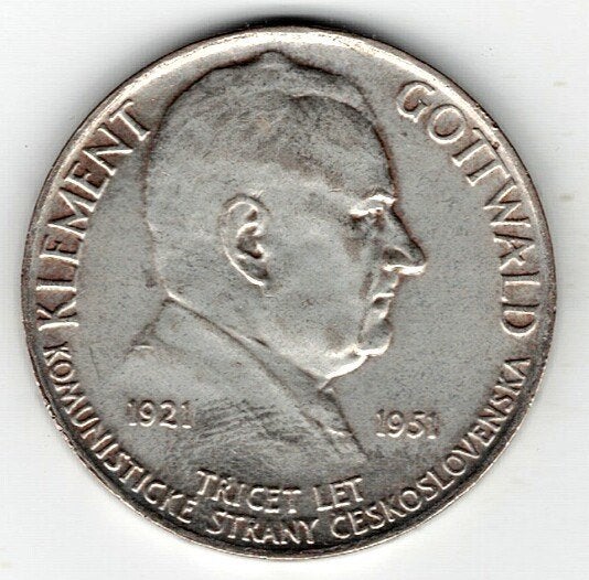 26-1829 Czechoslovakije 100 krone 1951, Ophalen of Verzenden, Overige landen, Losse munt, Zilver
