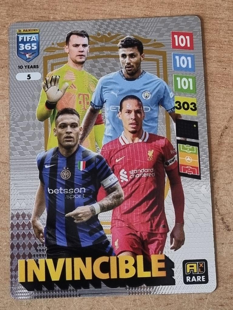 Panini Adrenalyn xl Fifa 365 2025 Rare Invincible, Hobby en Vrije tijd, Stickers en Plaatjes, Ophalen of Verzenden, Zo goed als nieuw