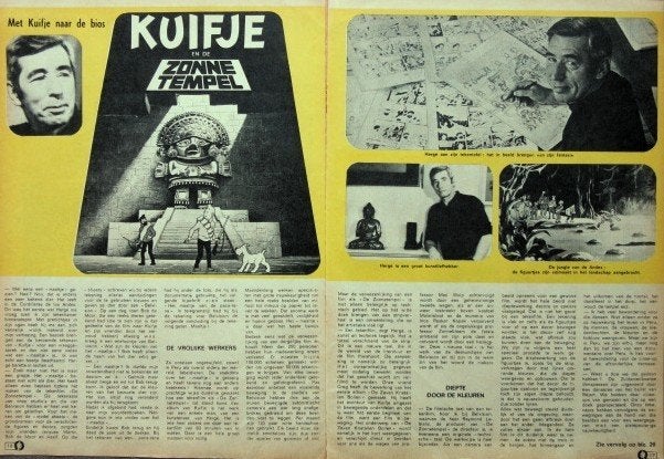 6 artikels over Kuifje 1970 - Tintin zonnetempel Belvision, Ophalen of Verzenden, Kuifje