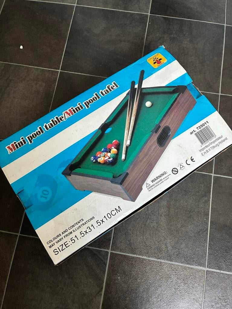 Mini pooltafel compleet, Sport en Fitness, Biljarten en Poolen, Ophalen, Zo goed als nieuw, Pooltafel