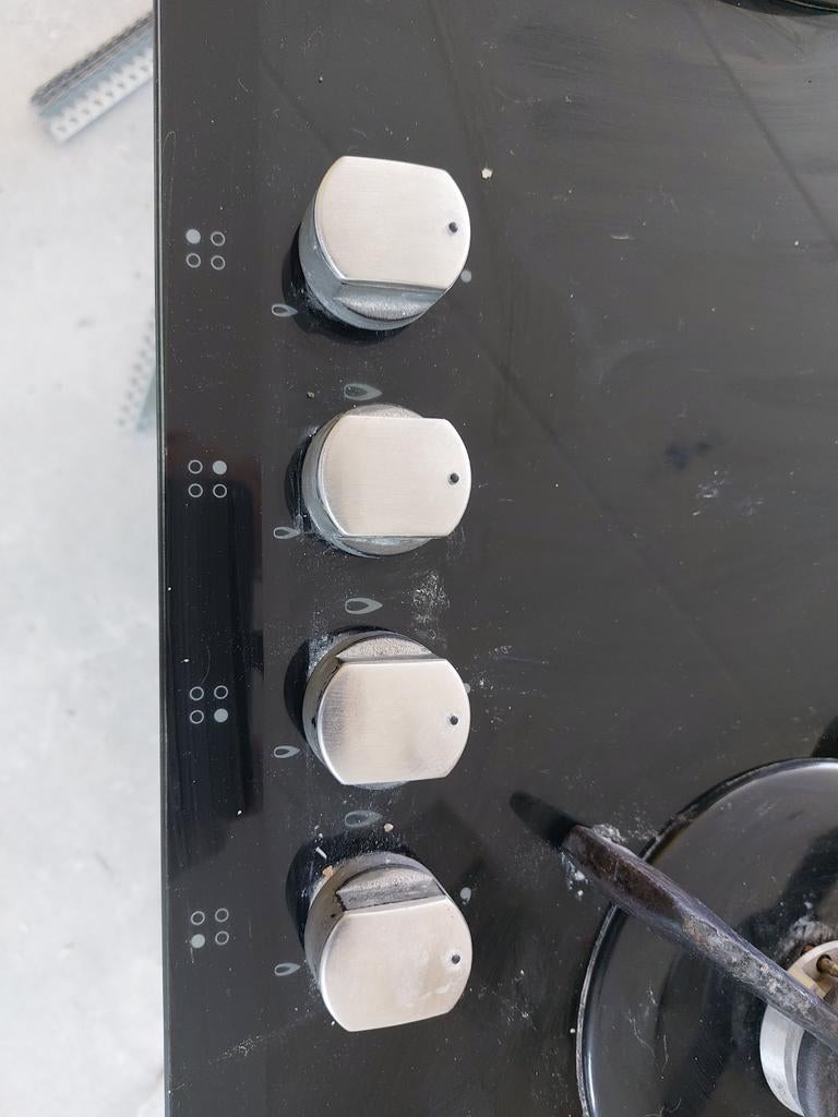 Bauknecht gaskookplaat - 4 pitten - Zwart glas, Witgoed en Apparatuur, Kookplaten, Gebruikt, Ophalen of Verzenden, Inbouw, Gas