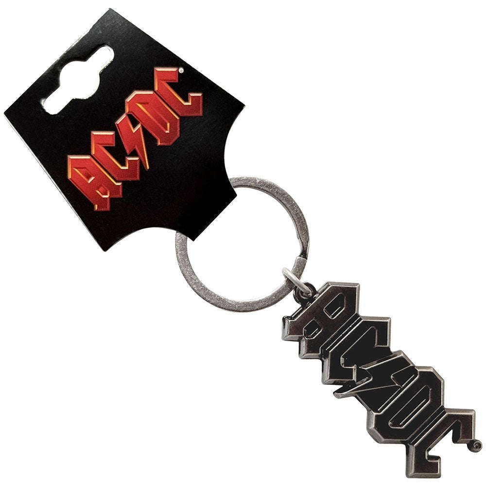 ACDC logo grijs sleutelhanger van metaal keychain hanger