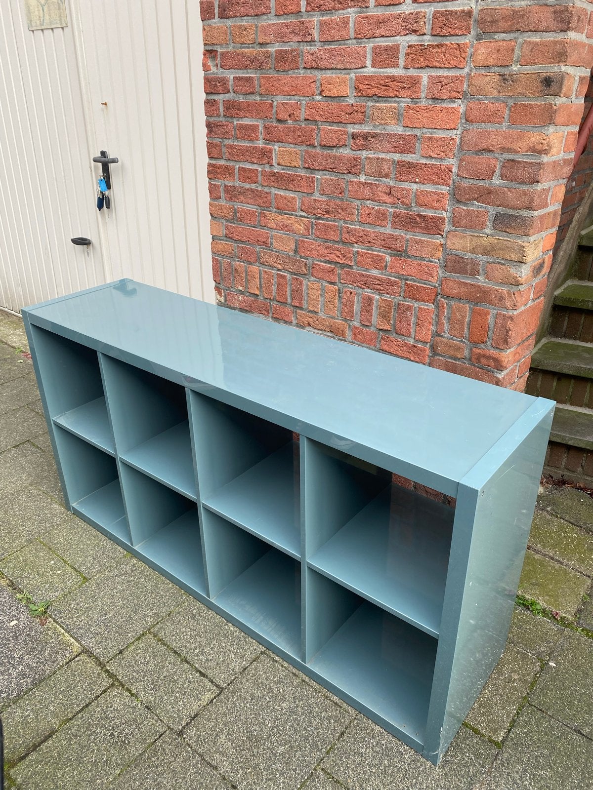 Ikea Kallax kast turquoise/blauw/groen, Ophalen, Gebruikt