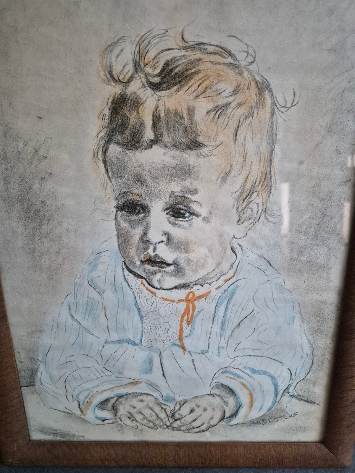 antiek schilderij liesje litho van Jan Sluijters 1934, Ophalen of Verzenden