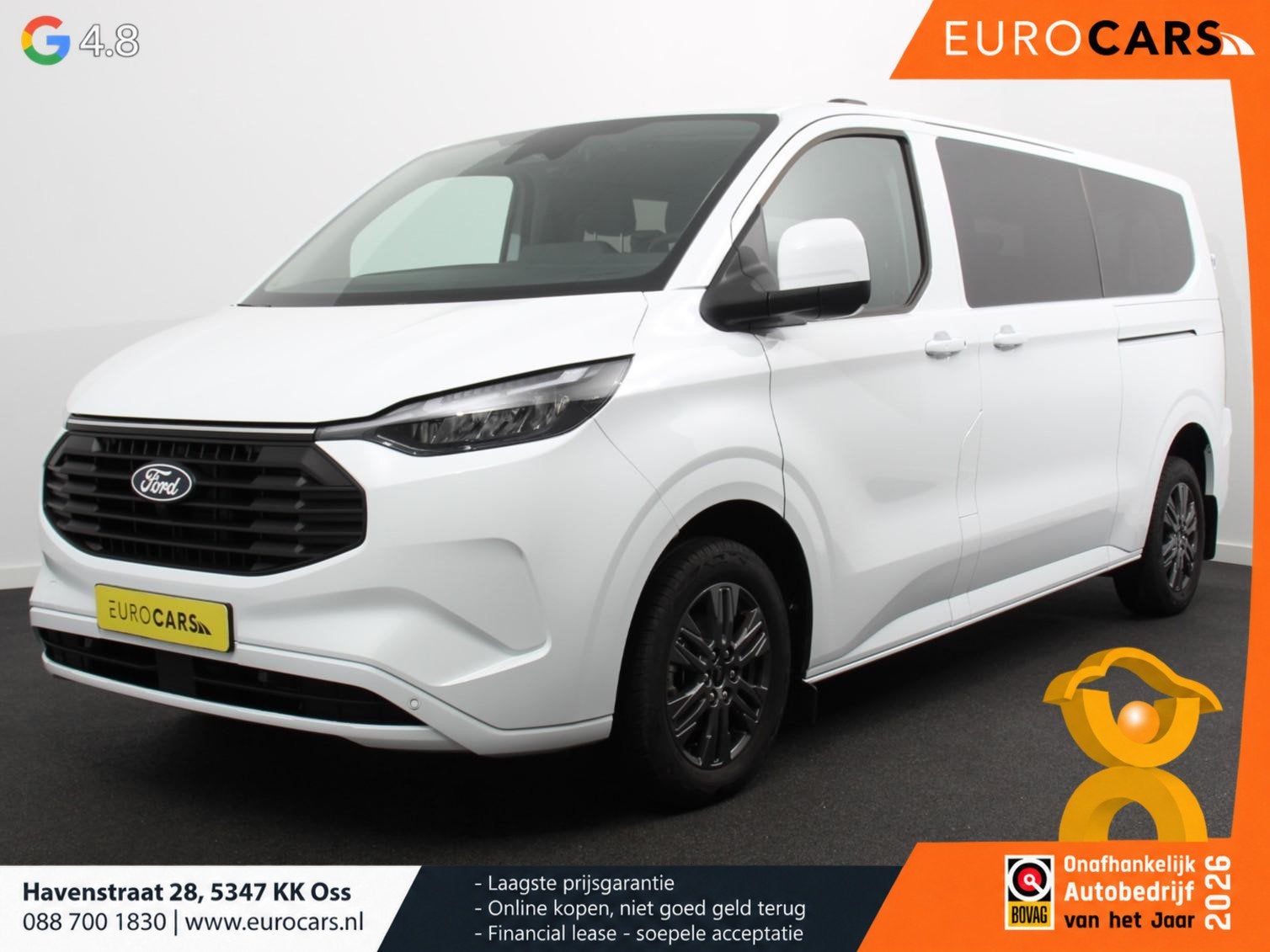 Ford Transit Custom 340 2.5 PHEV L2H1 Limited Automaat Incl., Auto's, Stof, Gebruikt, 1850 kg, Wit