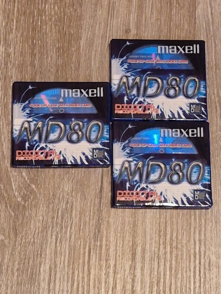 3x Maxell MD80 minidisc/minidisk nieuw in verpakking!, Ophalen of Verzenden