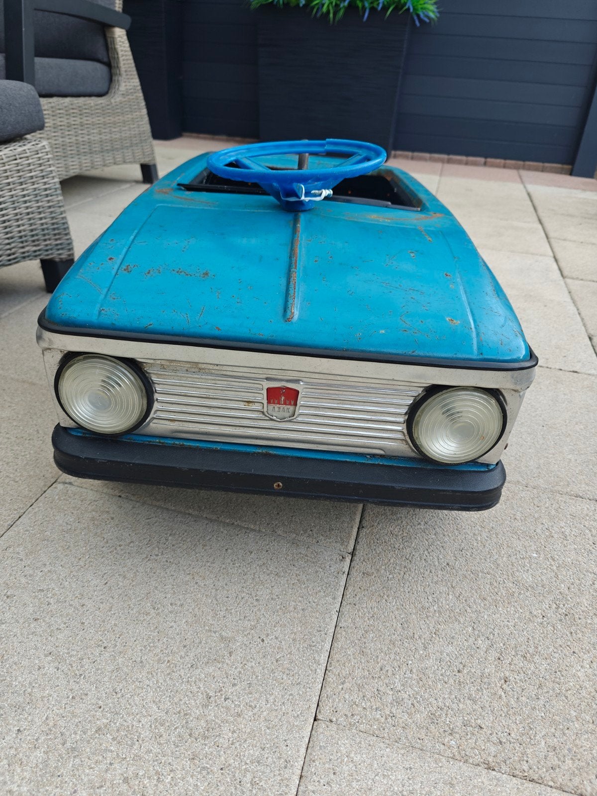Vintage Moskvich Trapauto - Blauw, Gebruikt, Kinderen en Baby's, Ophalen of Verzenden, Gebruikt