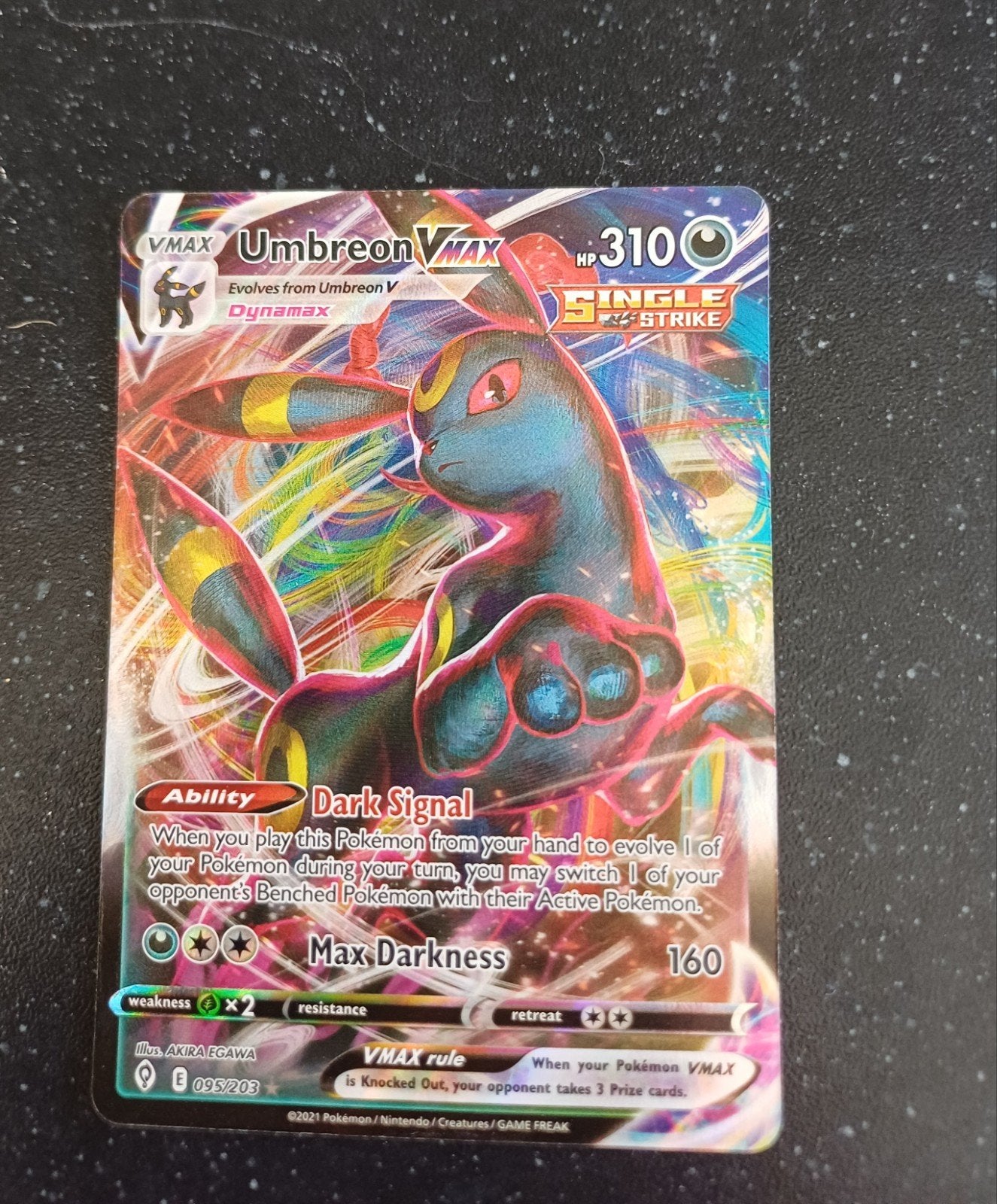 Pokémon Kaart Umbreon VMAX (Foil), Ophalen of Verzenden, Zo goed als nieuw, Losse kaart, Foil