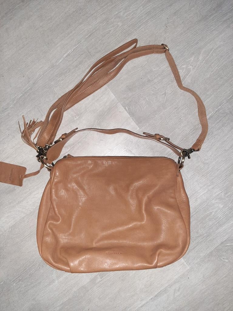 BURKELY leren tas, Sieraden, Tassen en Uiterlijk, Tassen | Damestassen, Verzenden, Zo goed als nieuw, Bruin, Handtas