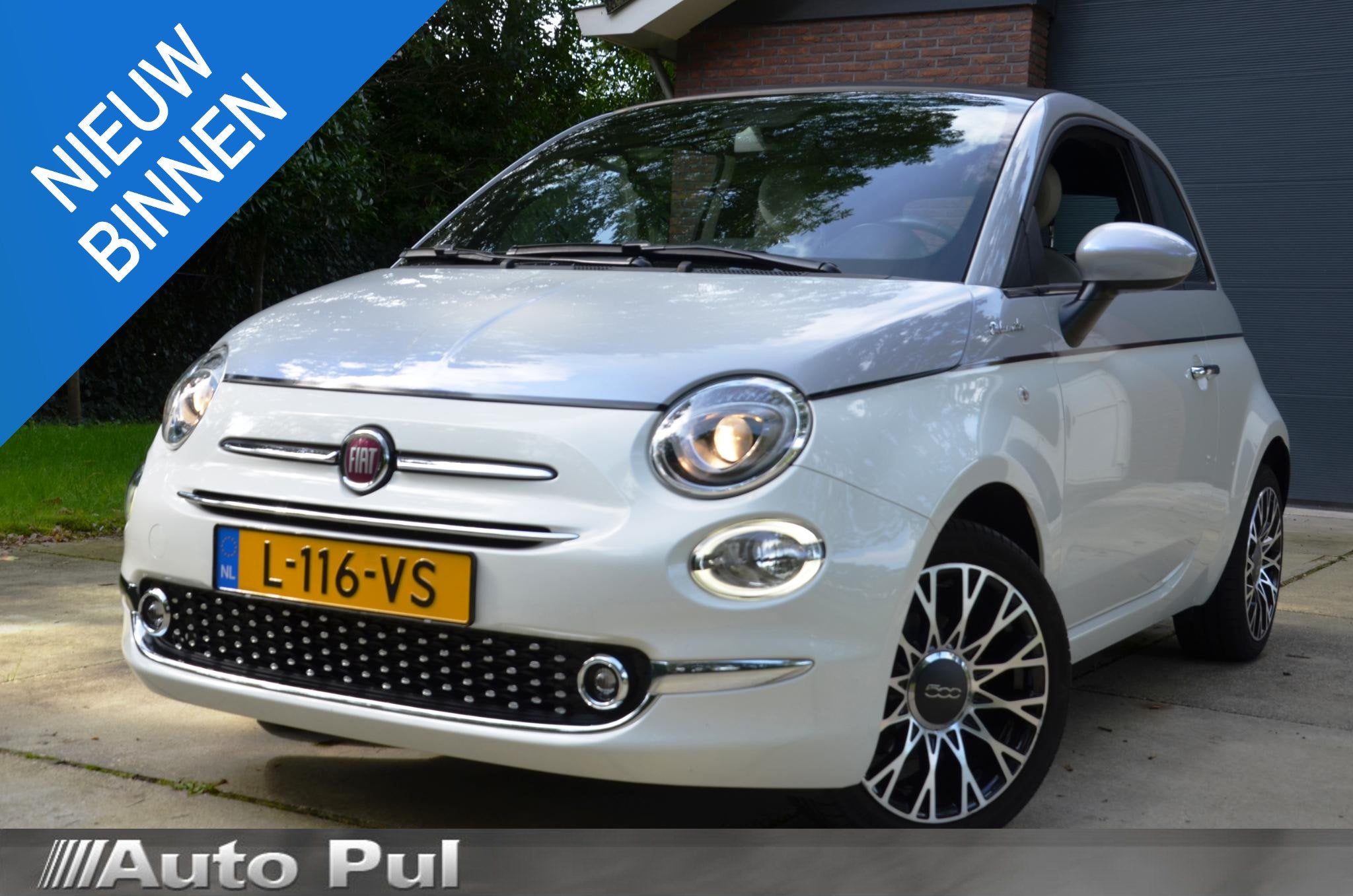 Fiat 500 C 1.0 Hybrid Dolcevita Navigatie/Pdc/Ecc/Apple Carp, Auto's, Voorwielaandrijving, Stof, Euro 6, Cabriolet