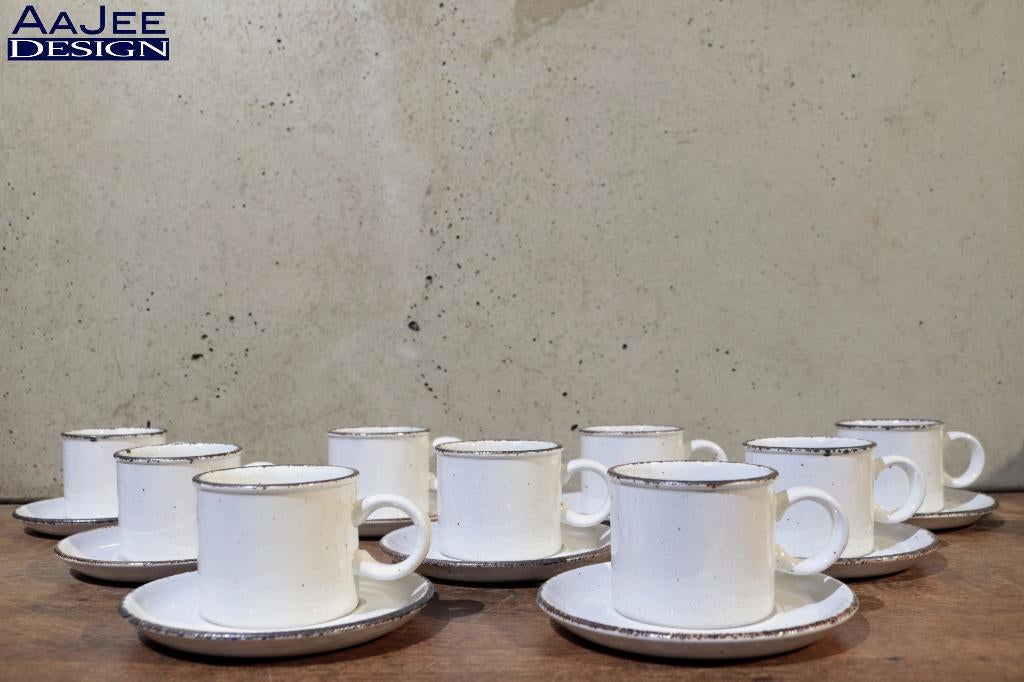 9 Midwinter Wedgwood Creation / Stonehenge – Kop & schotel, Gebruikt, Ophalen of Verzenden, Wedgwood, Kop(pen) en/of Schotel(s)