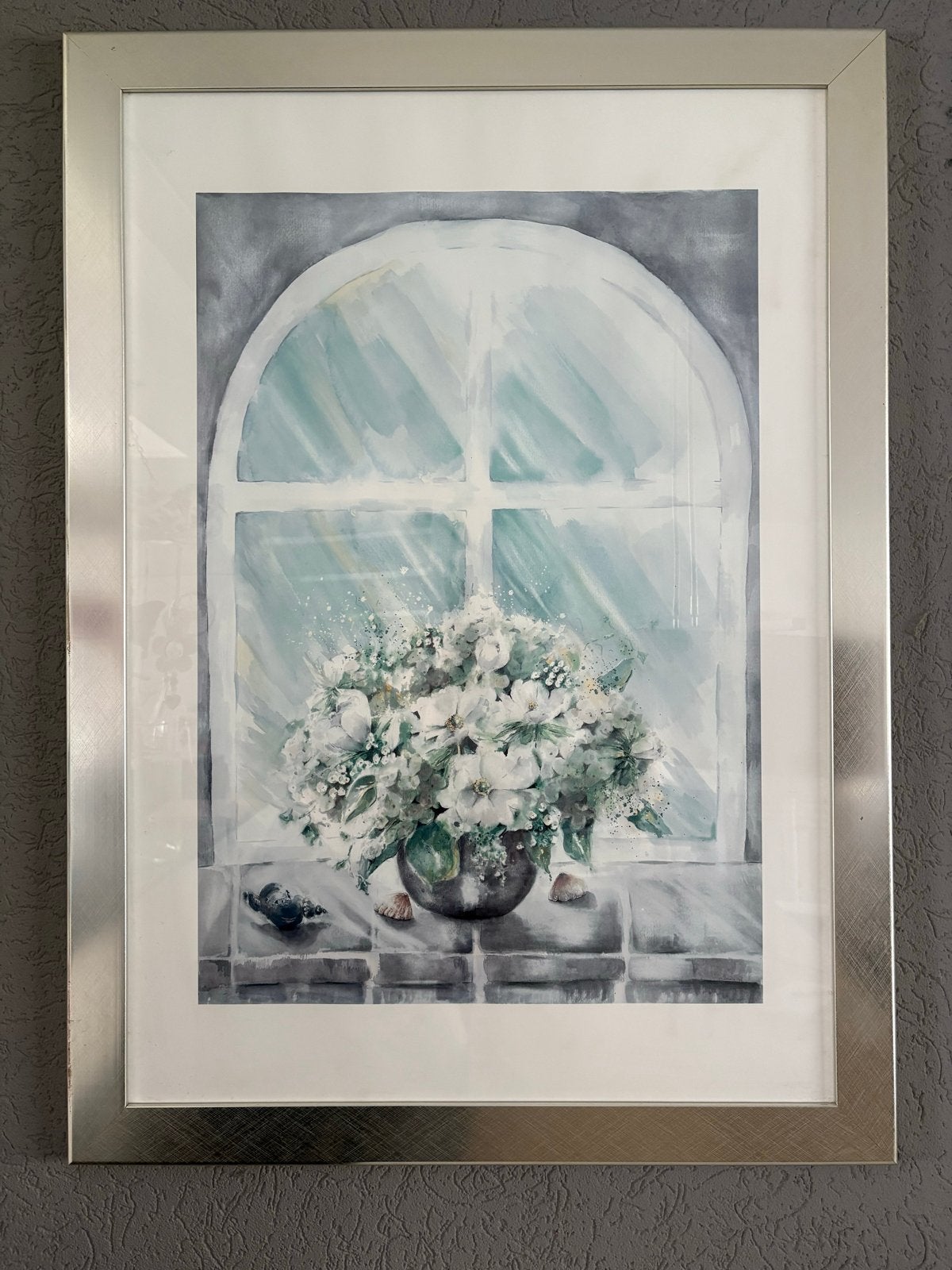 Schilderijen met bloemenvaas voor een raam, Antiek en Kunst, Kunst | Schilderijen | Klassiek, Ophalen, Realistisch, Stilleven