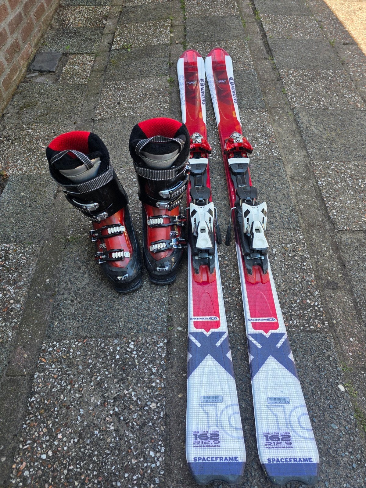 Salomon ski set met schoenen en stokken, 160 tot 180 cm, Gebruikt, Skiën, Ski's
