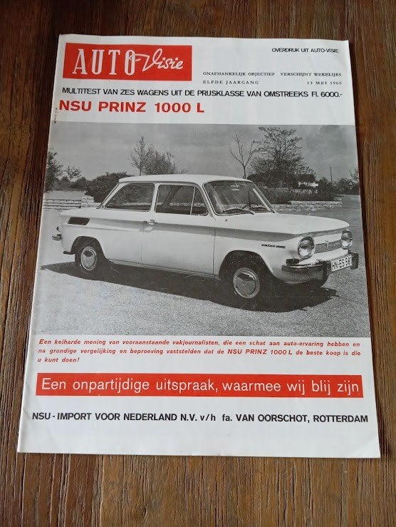 NSU Prinz 1000 L test 5 / 1966 16 pag., Verzenden, Zo goed als nieuw, Overige merken