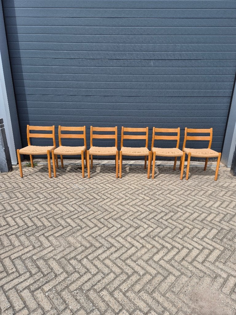 6 mooie niels otto moller stoelen model 84, Ophalen, Zo goed als nieuw, Hout, Vijf, Zes of meer stoelen