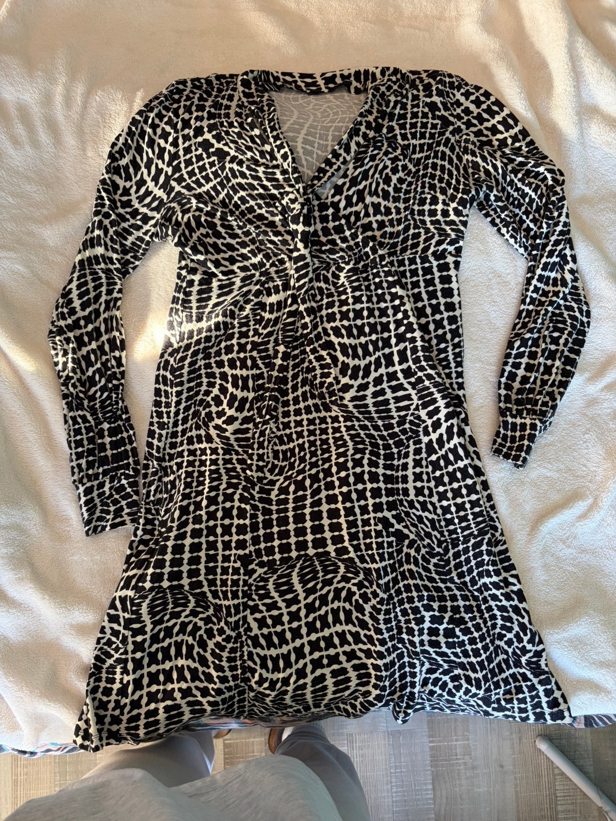 Jurkje met print, Verzenden, Zo goed als nieuw, Zwart, Boven de knie