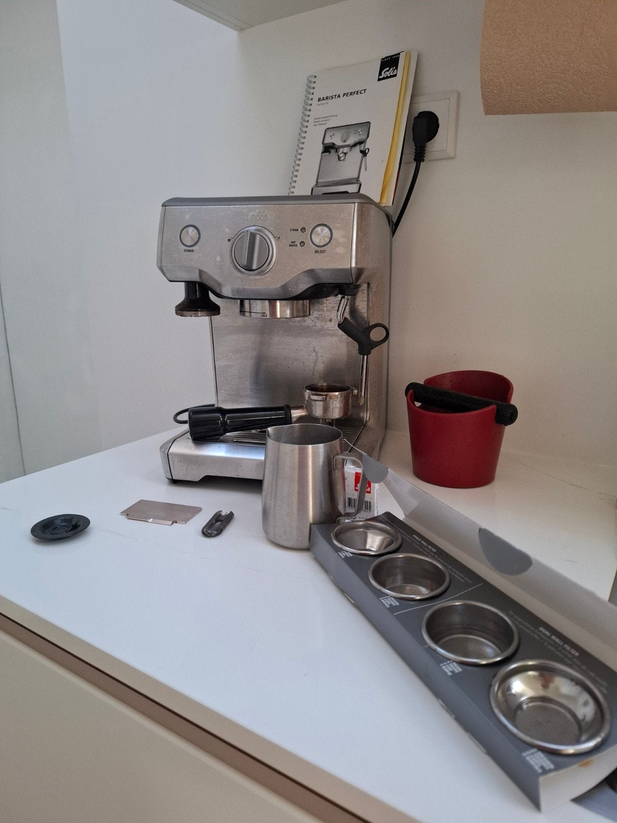 Solis Barista Perfect Espressomachine met accessoires, Witgoed en Apparatuur, Koffiezetapparaten, Ophalen of Verzenden