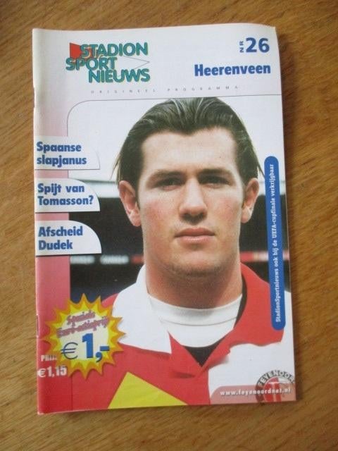 Programmaboekje 26 Feyenoord - Heerenveen 28 april 2002, Ophalen of Verzenden, Gelezen, Watersport en Hengelsport