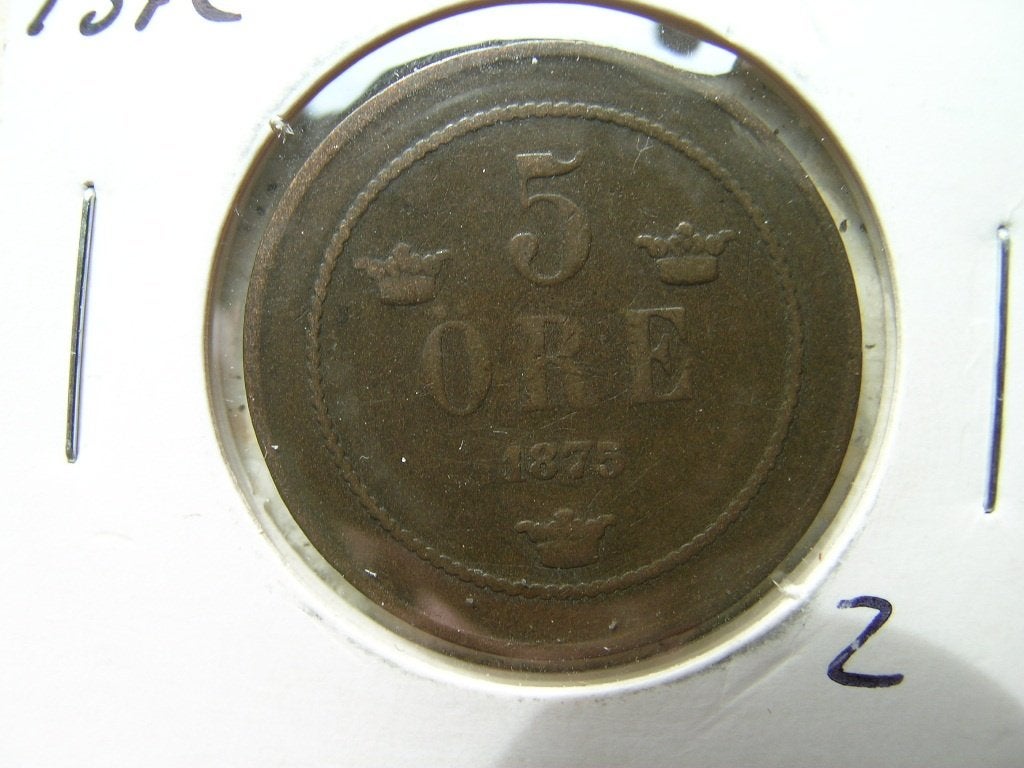 5 Ore 1875 Zweden, Ophalen of Verzenden, Overige landen, Losse munt