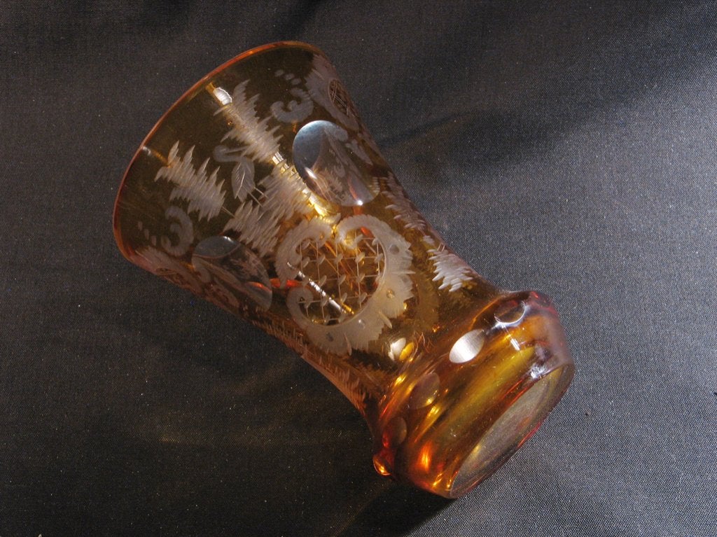 Huwelijksbeker antiek glas Biedermeyer 1825. 1011, Ophalen of Verzenden