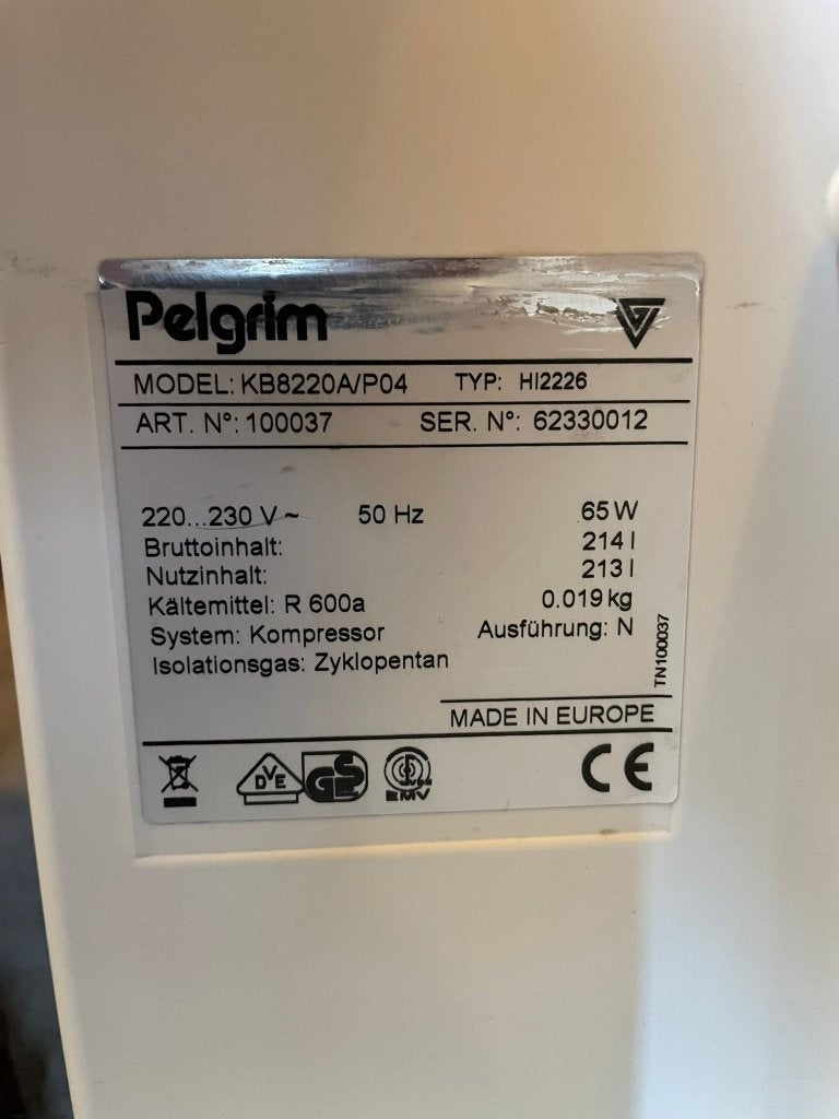 Pelgrim KB8220A/P04 Inbouw Koelkast - 213L, Witgoed en Apparatuur, Ophalen, 120 tot 140 cm, 200 liter of meer, 45 tot 60 cm