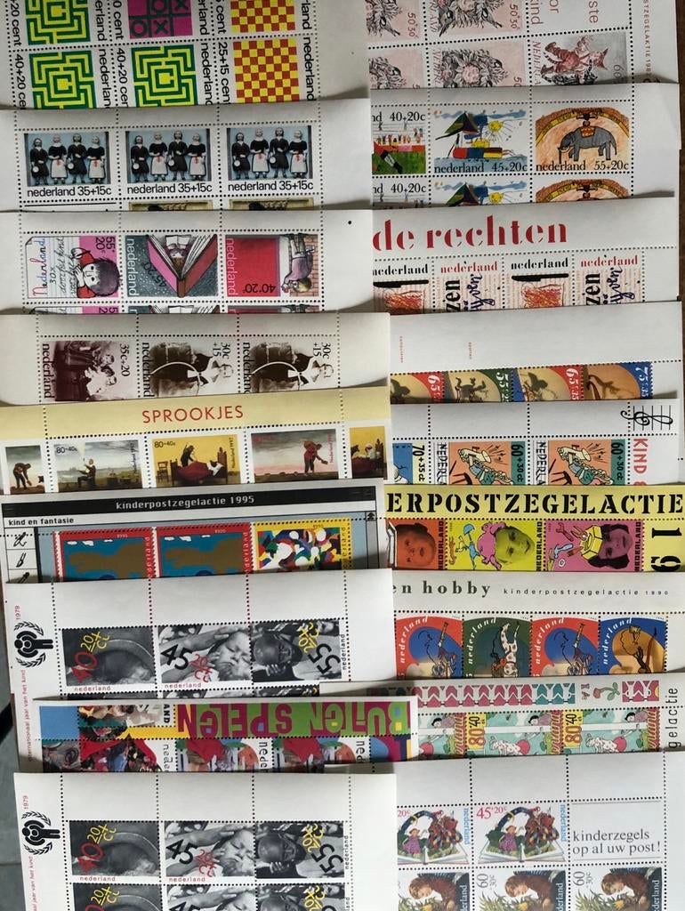 Postfrisse kinderpostzegel velletjes tot 2000, Postzegels en Munten, Postzegels | Nederland, Ophalen of Verzenden, Na 1940, Postfris